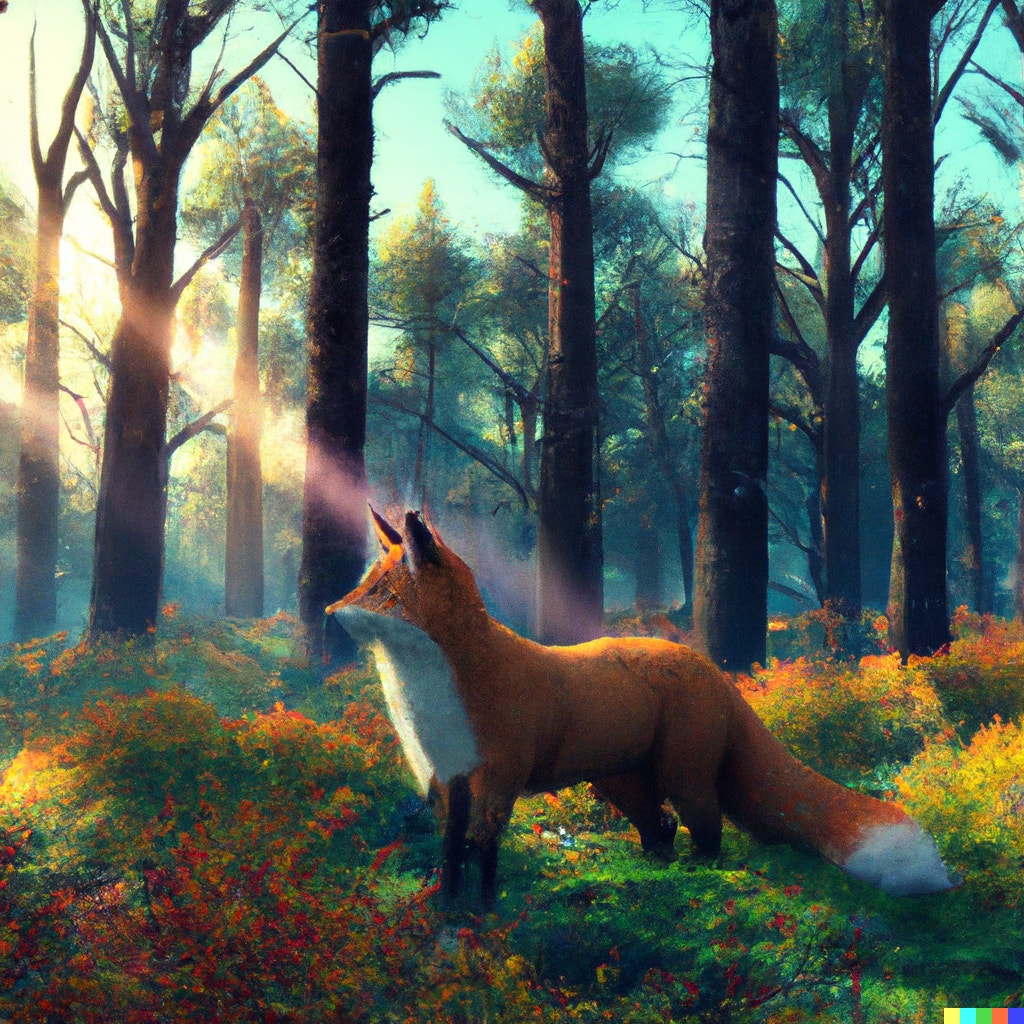 A Lowly Fox in a Painted Forest
