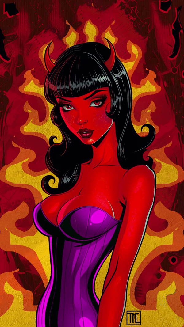 Devil Girl In Flames