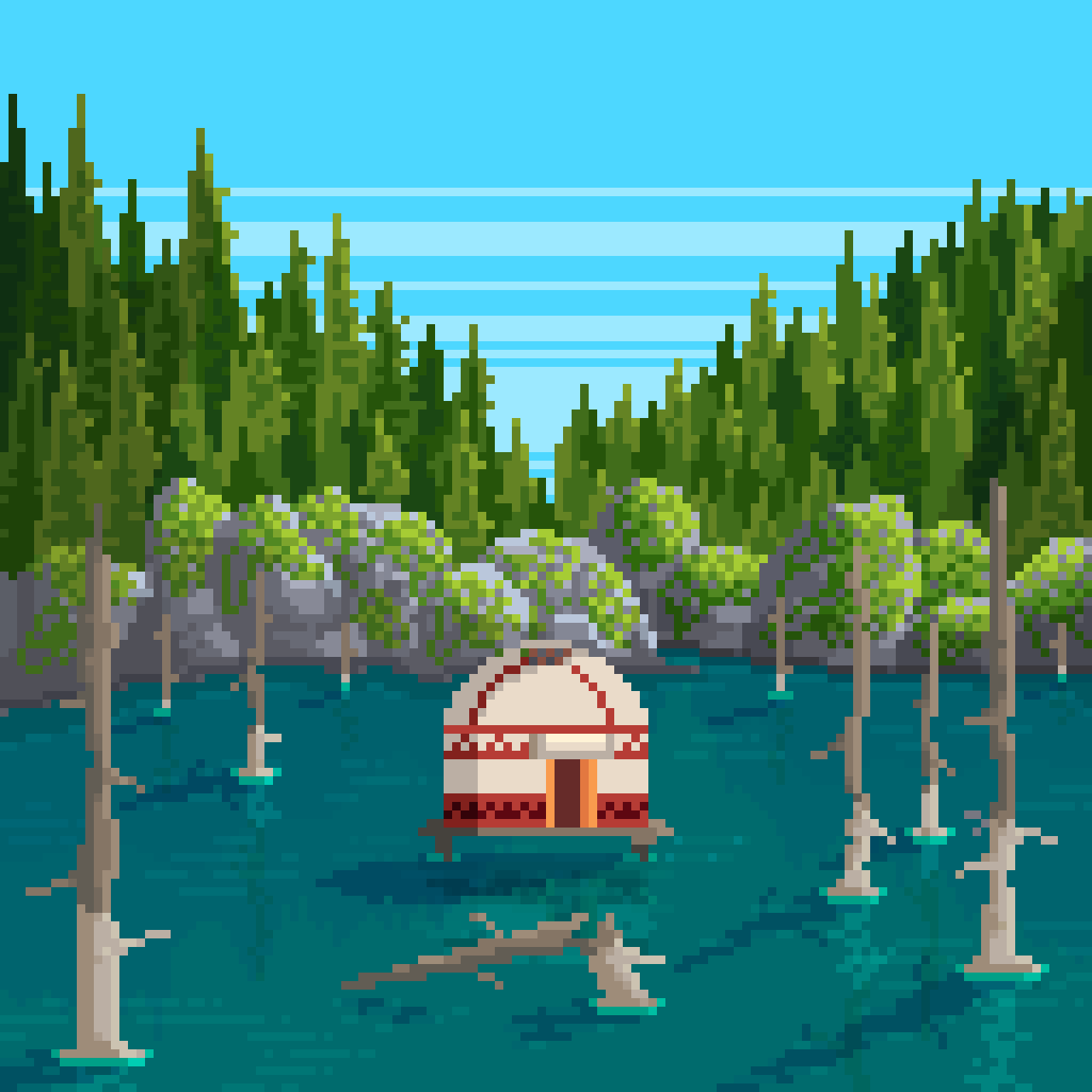 Yurt on Kaindy Lake
