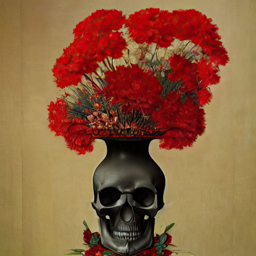 Skulls and Flowers VI