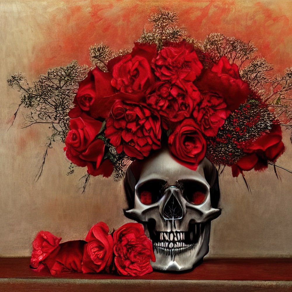 Skulls and Flowers XXIV