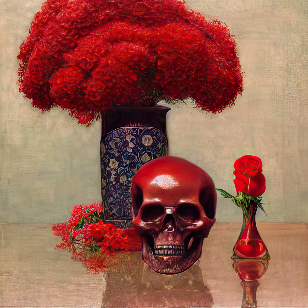 Skulls and Flowers VII