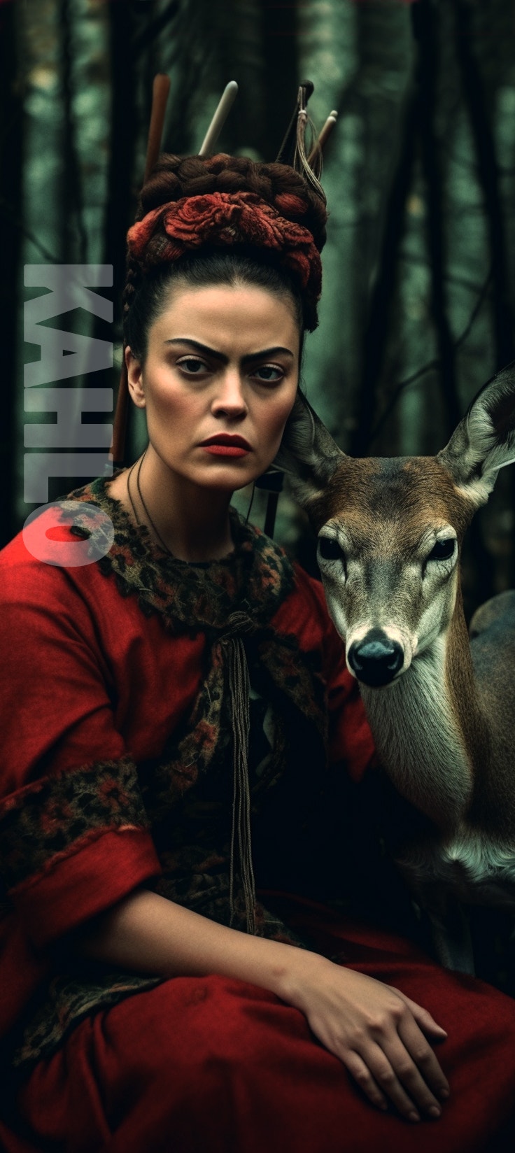 Frida Kahlo with Deer