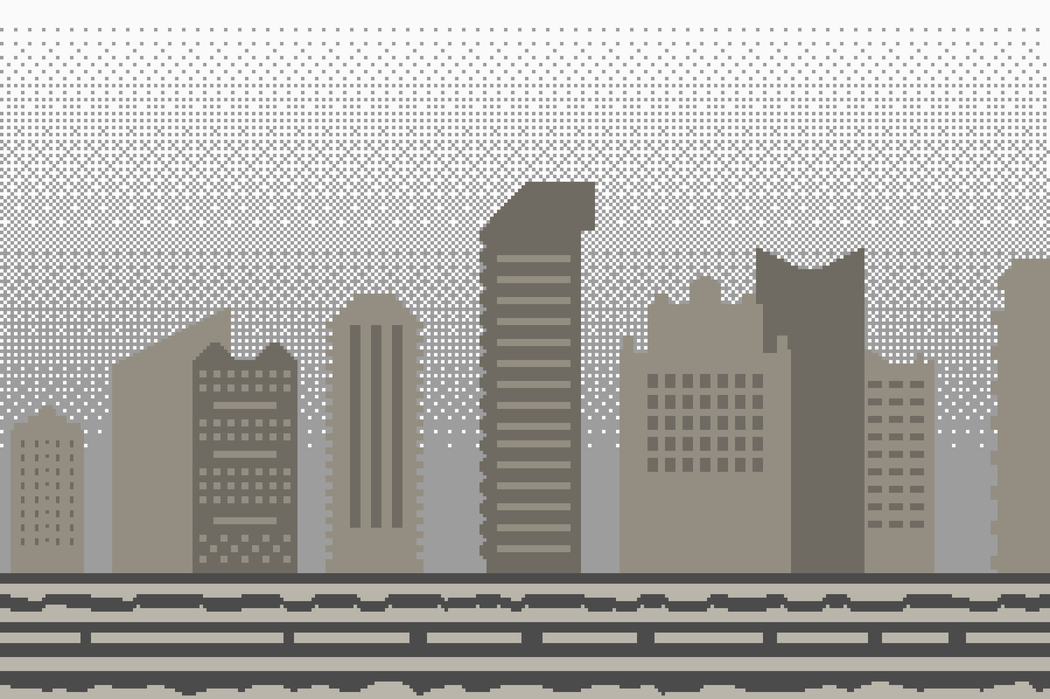 Pixel City Gray