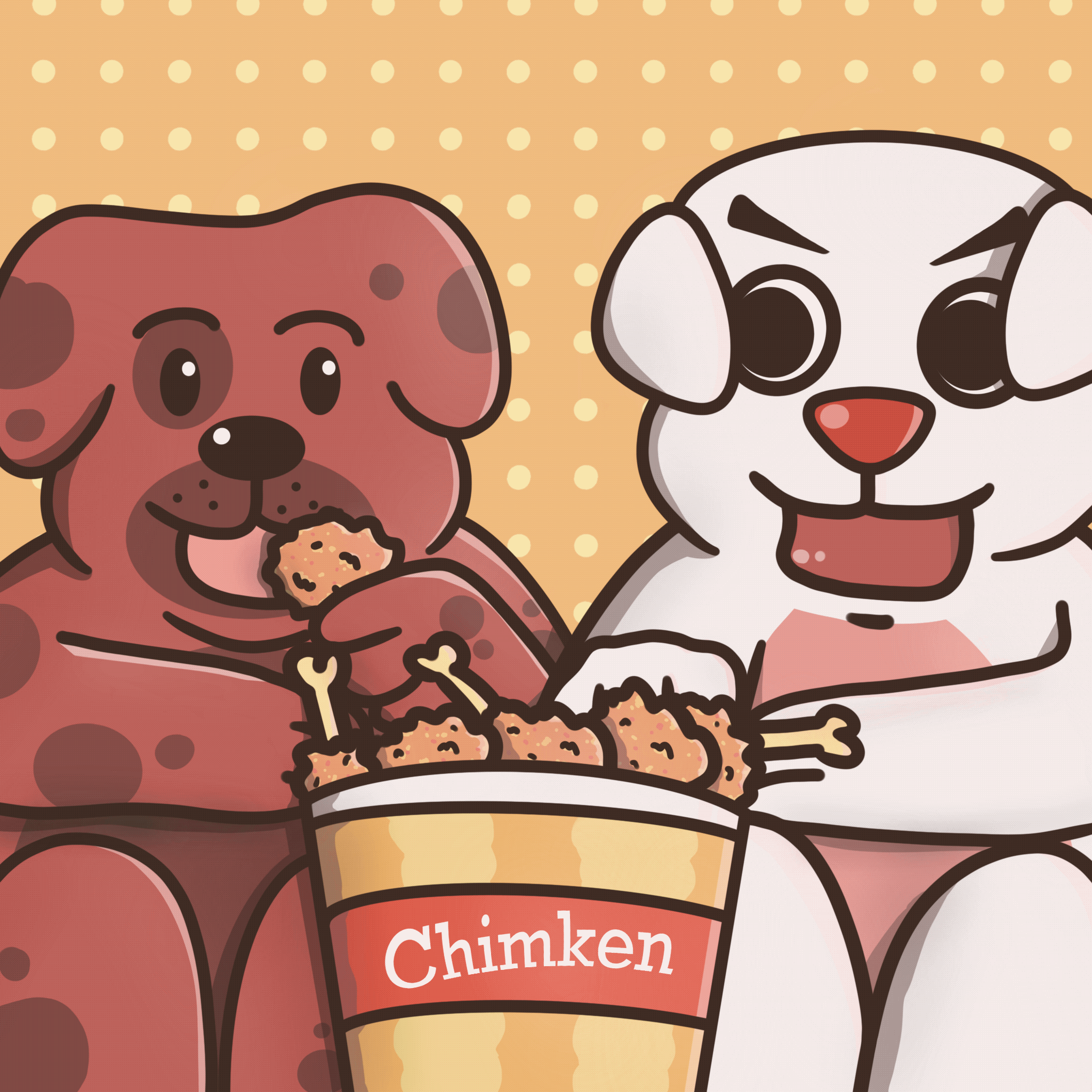 Doggos Eating Chimken