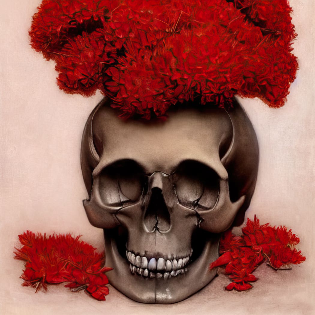 Skulls and Flowers III