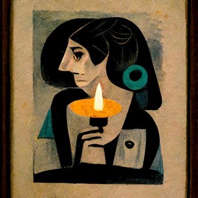 Girl with Earing and Candle